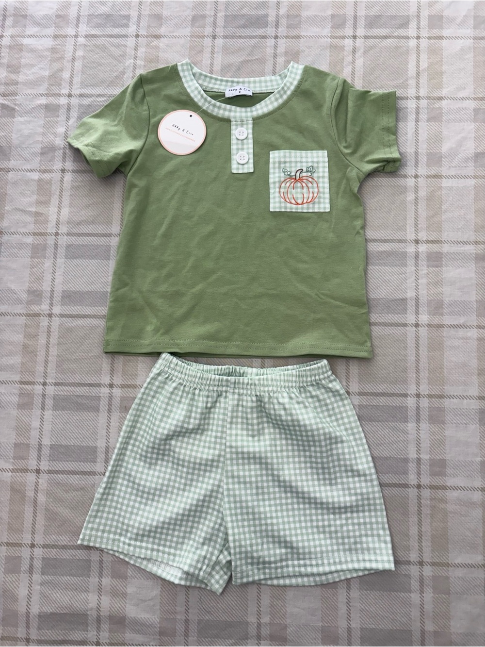 Abby & Evie Pumpkin Embroidered Set
